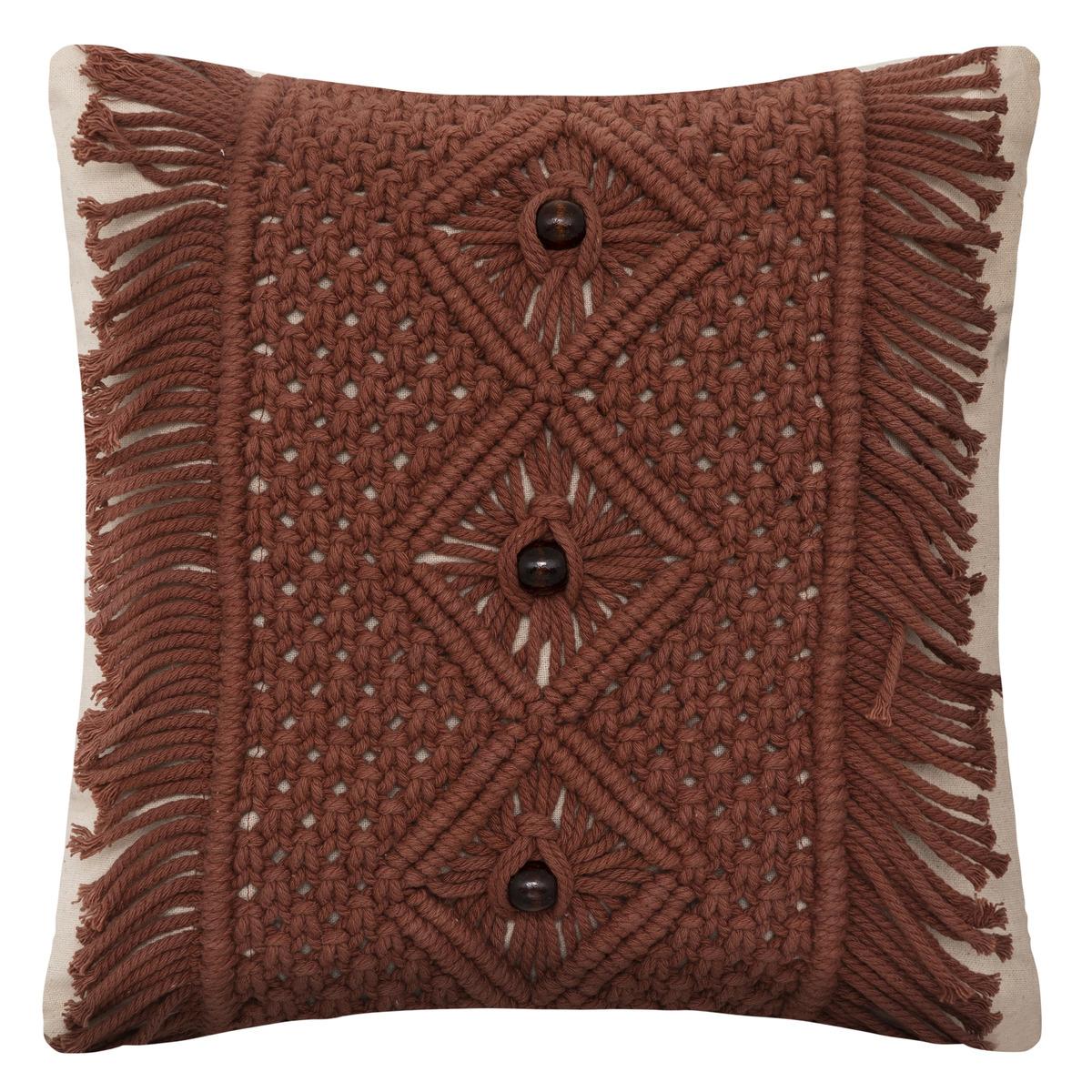 COUSSIN BANDE MACRAME ALICANTE 40X40CM