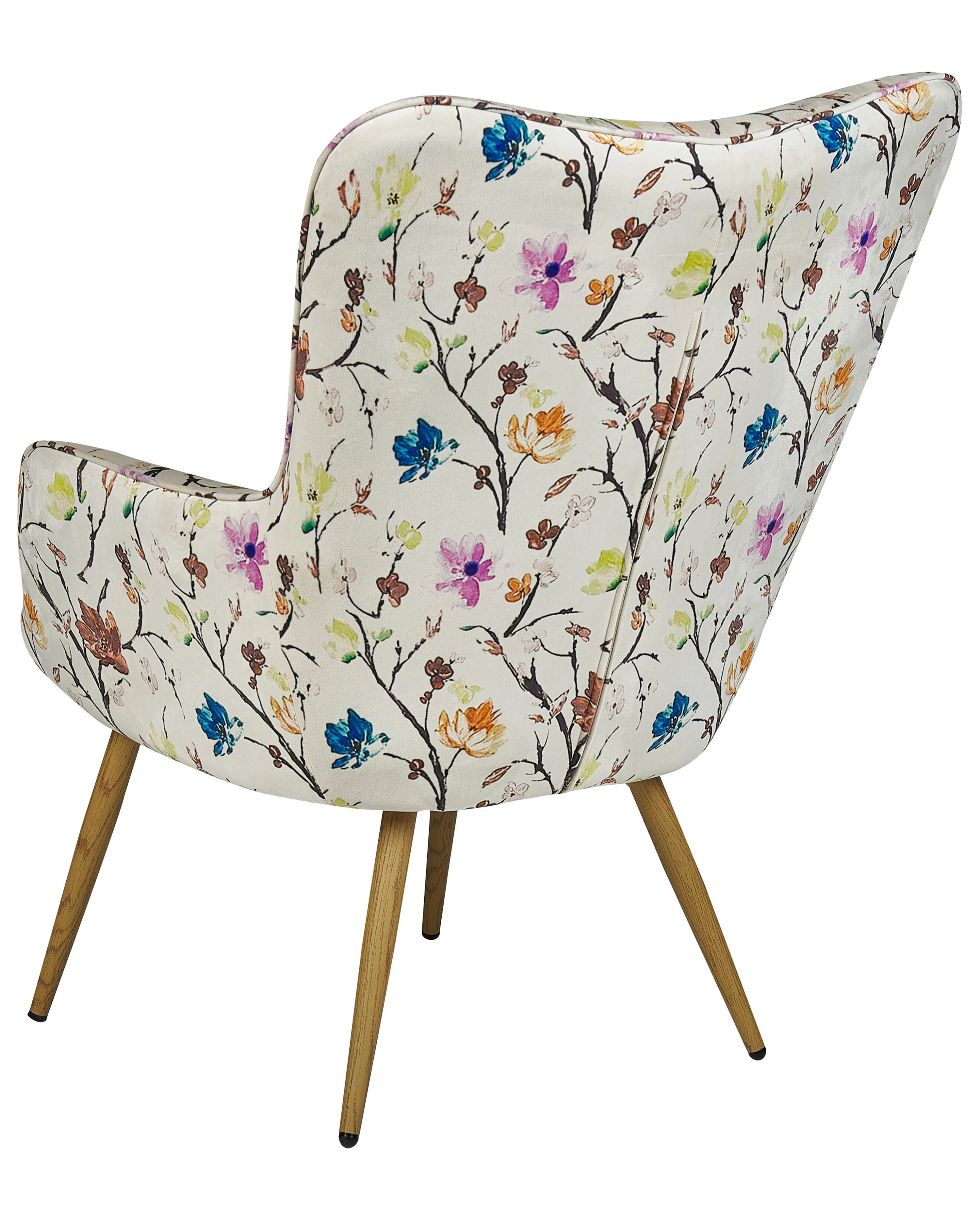 Oorfauteuil VEJLE met voetenbank Stof Lichtbeige