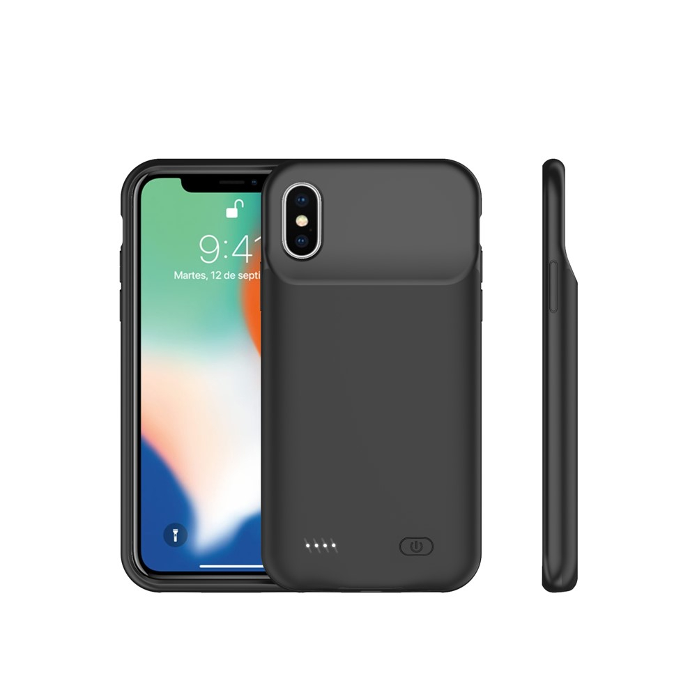 iPhone Xs Max Backpack Akku Case Schutzhülle (6500mAh) - Schwarz