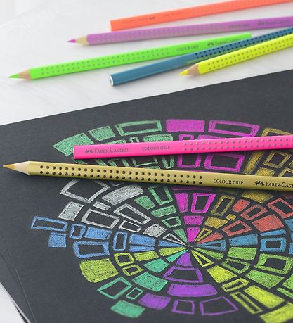 Faber-Castell Buntstifte - Grip - 12 st. - Pastel/Neon/Metall