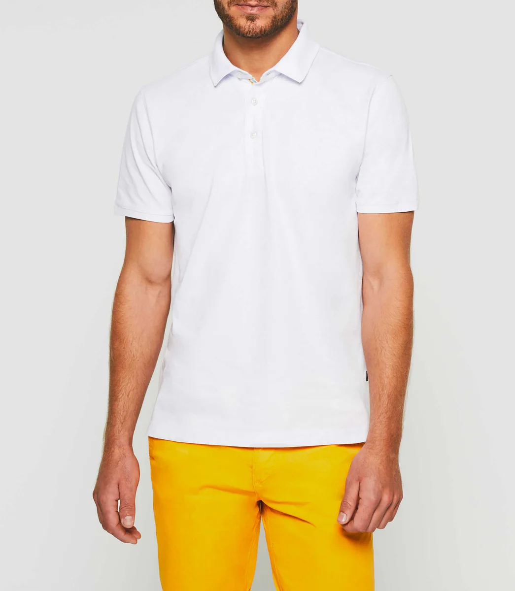 Polo manches courtes blanc 