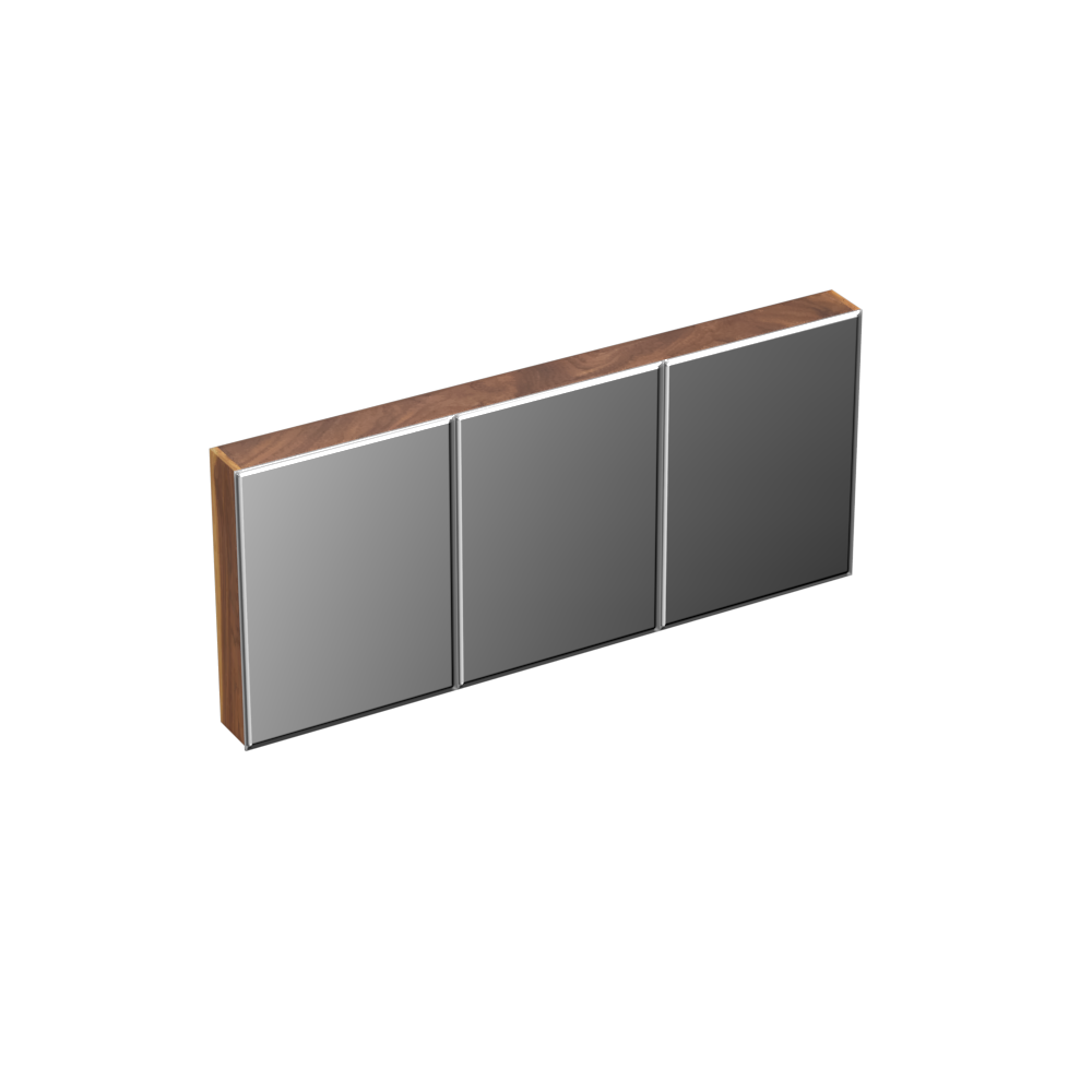 Forzalaqua Uni spiegelkast 160x70cm met 3 deuren pure walnut