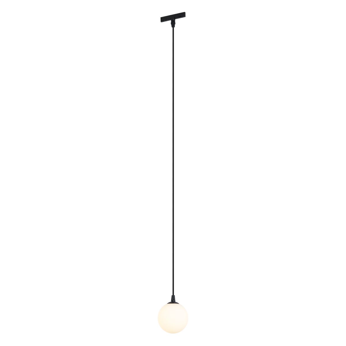Moderne hanglamp zwart met wit glas voor railsysteem 1-fase - Slimline Eira