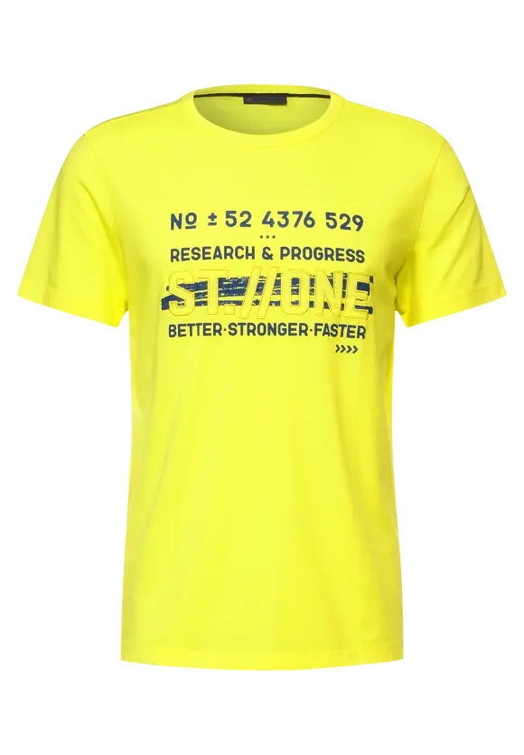 T-Shirt mit Wordingprint - lemon yellow