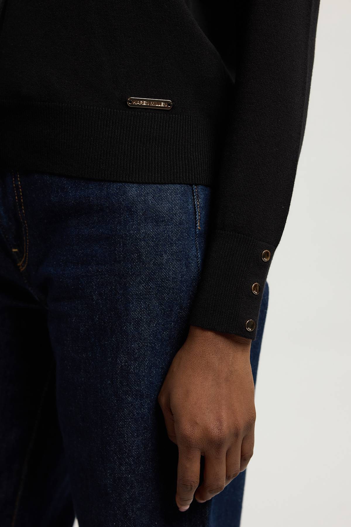 KarenMillen Cardigan En Maille À Col Avec Détails De Boutons-pression En Mélange De Viscose Petite