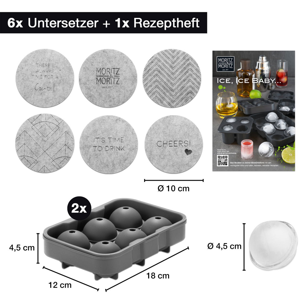 Moritz & Moritz Eiswürfelform rund  2 er Set