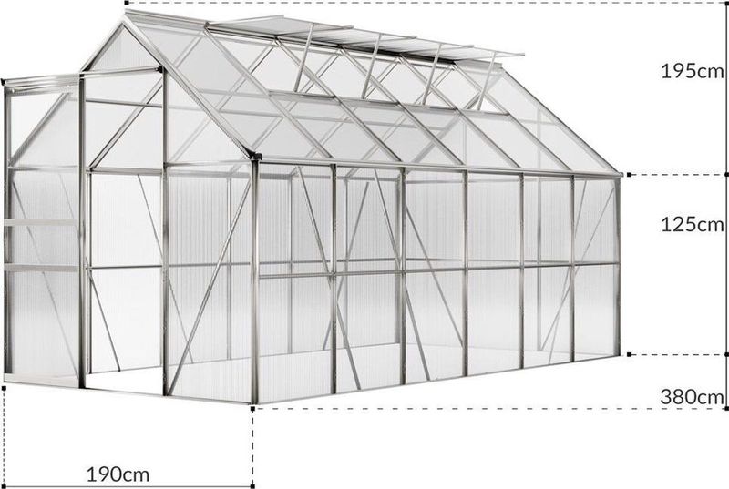 Tuinkas - Aluminium - Polycarbonaat - 1-4 Dakramen - Regengoot