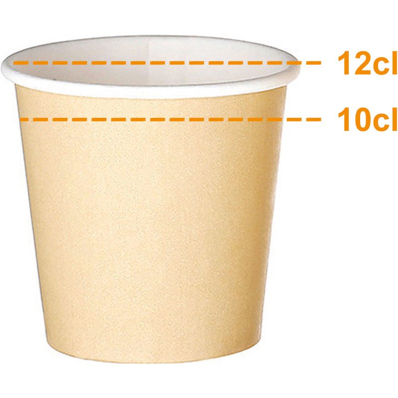 Gobelet en carton Kraft - 10 cl - Lot de 100