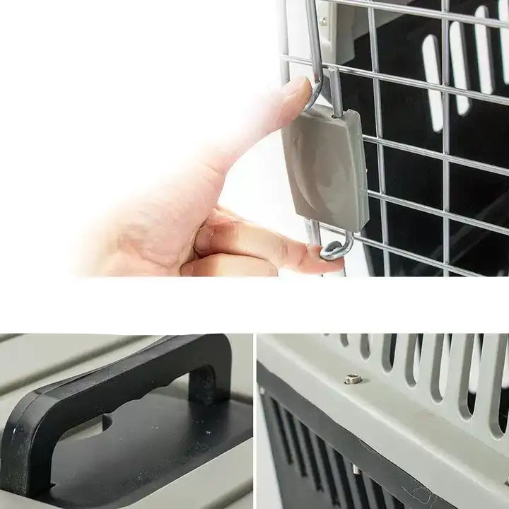 (58x63cm) Haustier Transport Box Reise Tragekiste Flugzeugbox für Kleine Hunde / Katzen - Schwarz