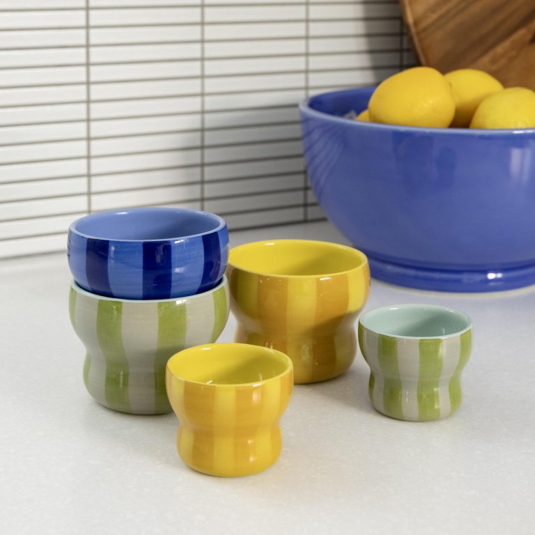 &klevering Circus koffie mok set van 2 geel