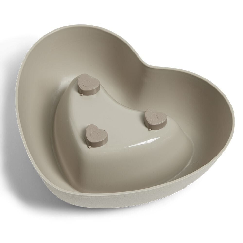 Gamelle antidérapante forme coeur plastique 18x15x5,5cm - 2 coloris