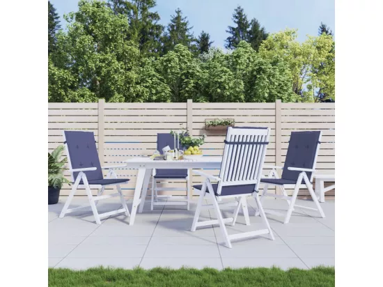 Coussins de chaise à dossier haut lot de 4 bleu marine tissu