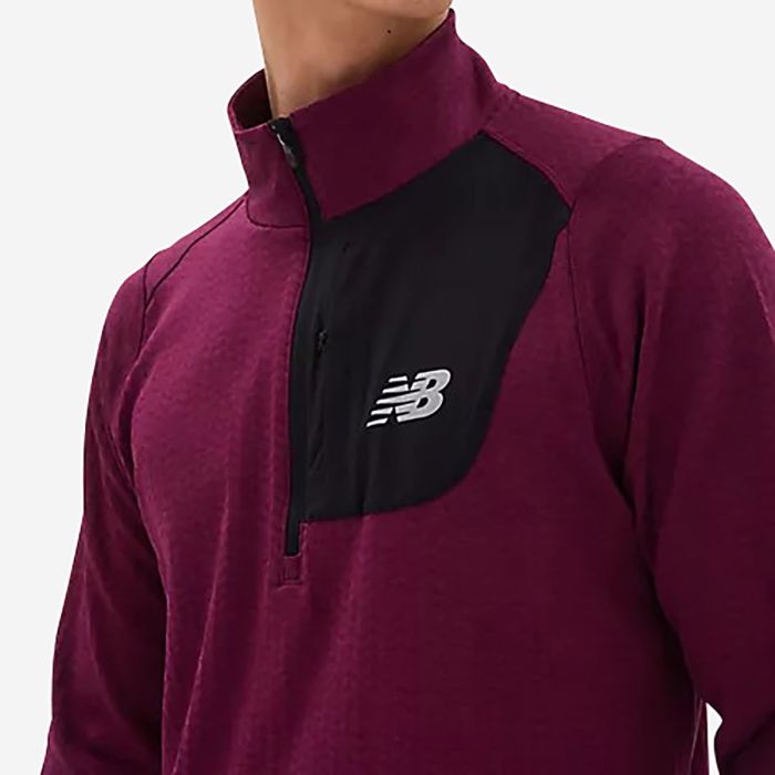 New Balance Herre Trøjer NB Heat Grid Half Zip Rød