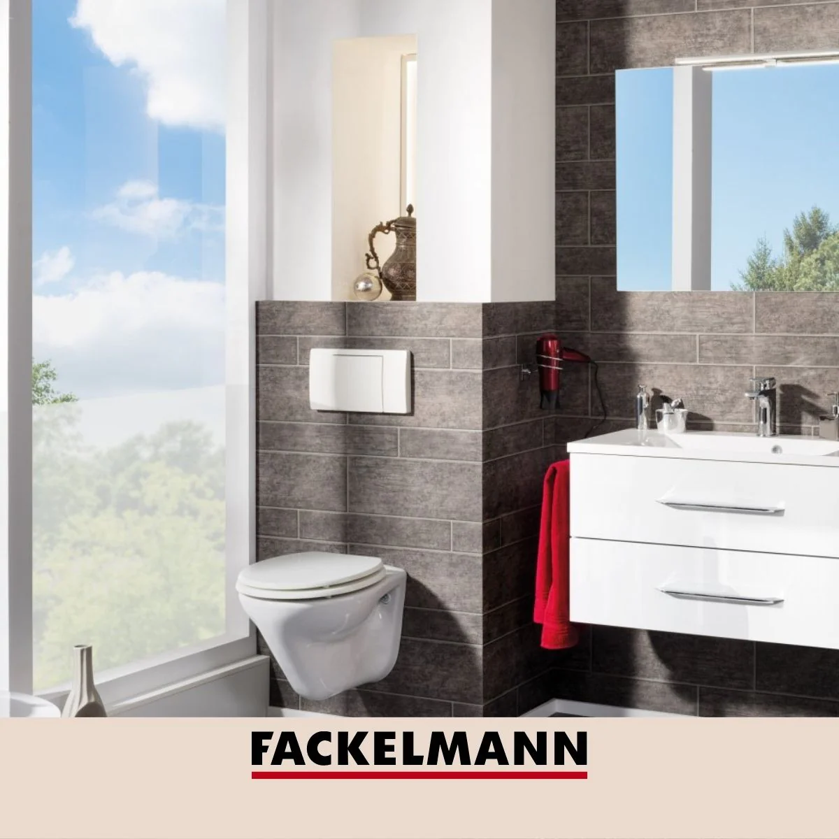 Brosse de toilette murale rechange gris Mare Fackelmann