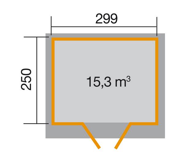 Weka Gartenhaus 325 Gr.4, ca. B301/H225/T301