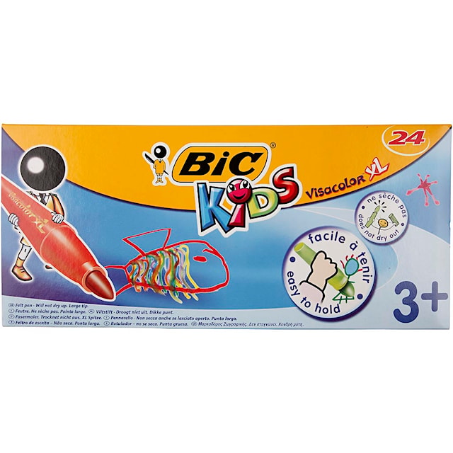 BIC Visa Color Tusj, strek 3 mm, ass. farger, 24 stk./ 1 pk.