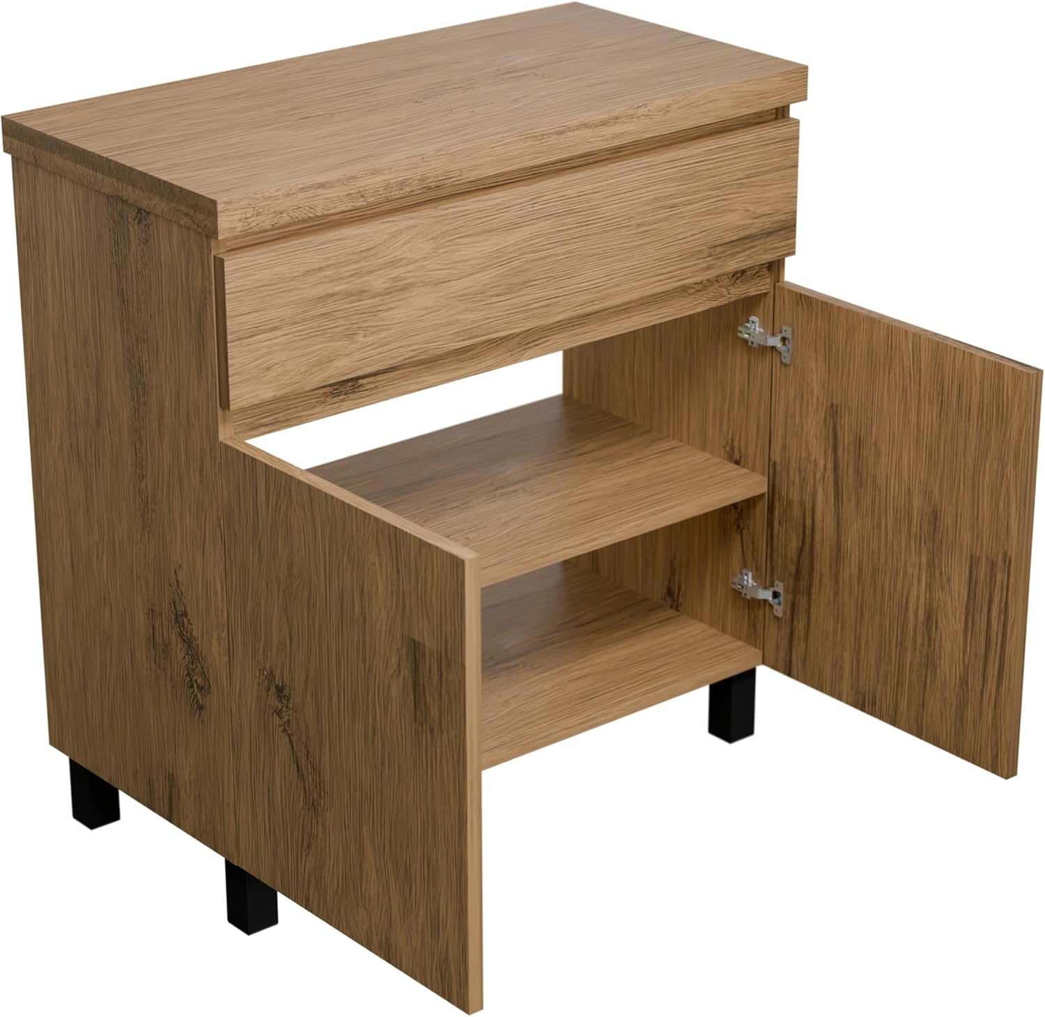 Waschbeckenunterschrank Ariza TOP 80 cm Breite, ohne Waschbecken, Unterschrank mit Schublade, Hängend oder Stehend, für Aufsatzwaschbecken - Holz/Eiche Lancelot