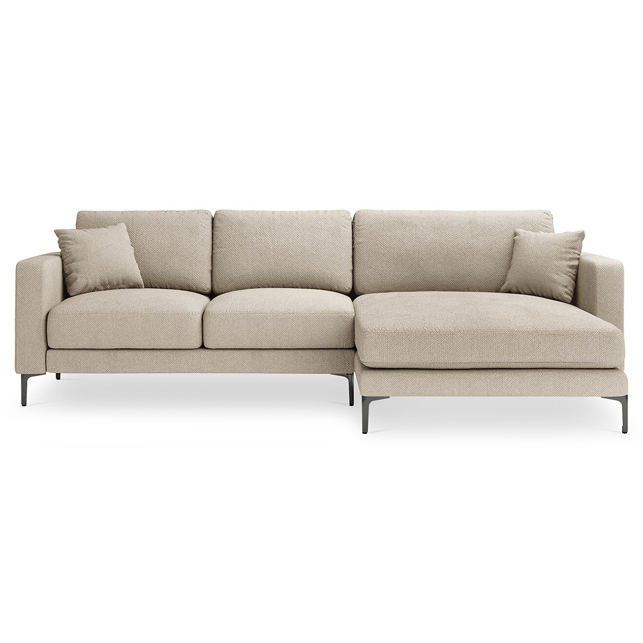 Mazzini Sofas Canapé d'angle Droit Venus 4 Places beige - 248x160x90 cm