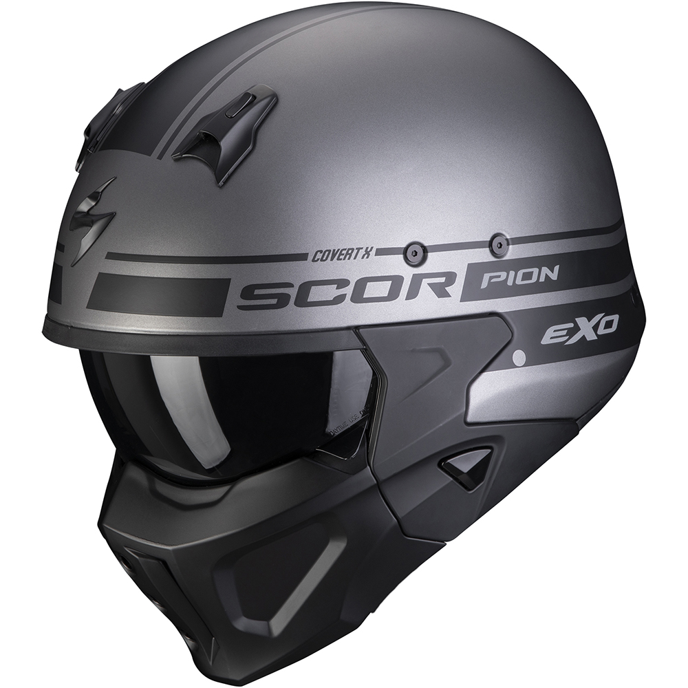 Scorpion - Casque Covert-X Tussle Noir Mat / Argent