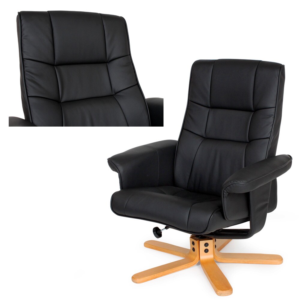 tectake® Fernsehsessel, mit Hocker, 360° drehbar, Belastbarkeit 120 kg