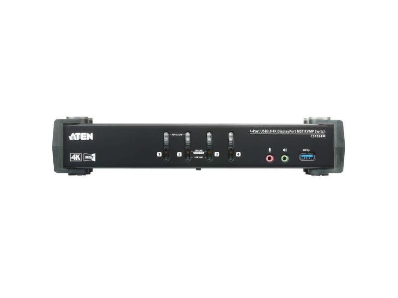 Aten KVM Switch CS1924M DisplayPort KVM-Switch mit eingebautem MST-Hub