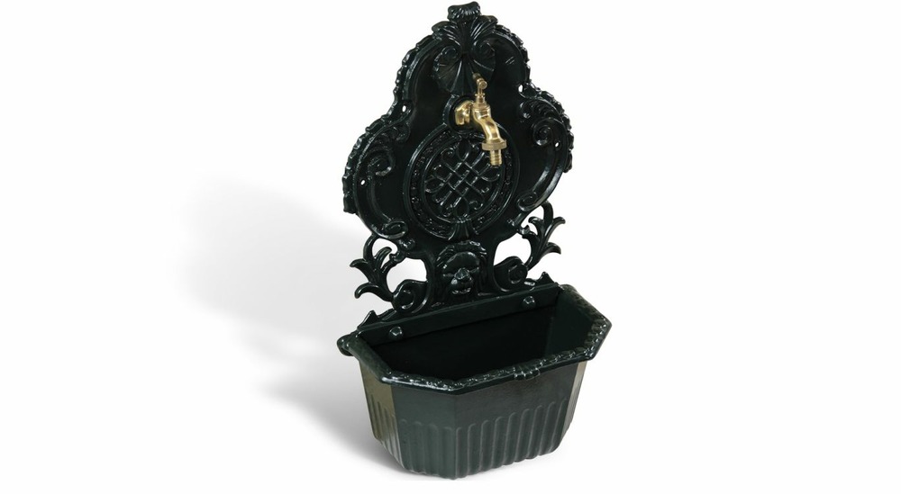 Fontaine de jardin aluminium vert 34.5x18x58.5cm
