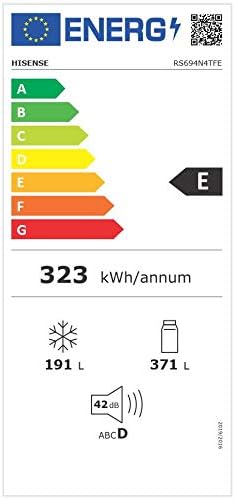 Hisense RS694N4TFE frigo américain Autoportante 562 L E Noir