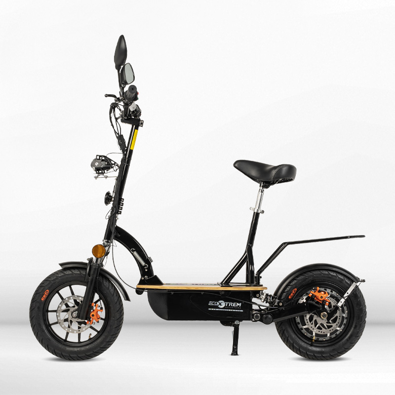 Patinete elétrico Renton 1200W, dobrável e com assento, preto.