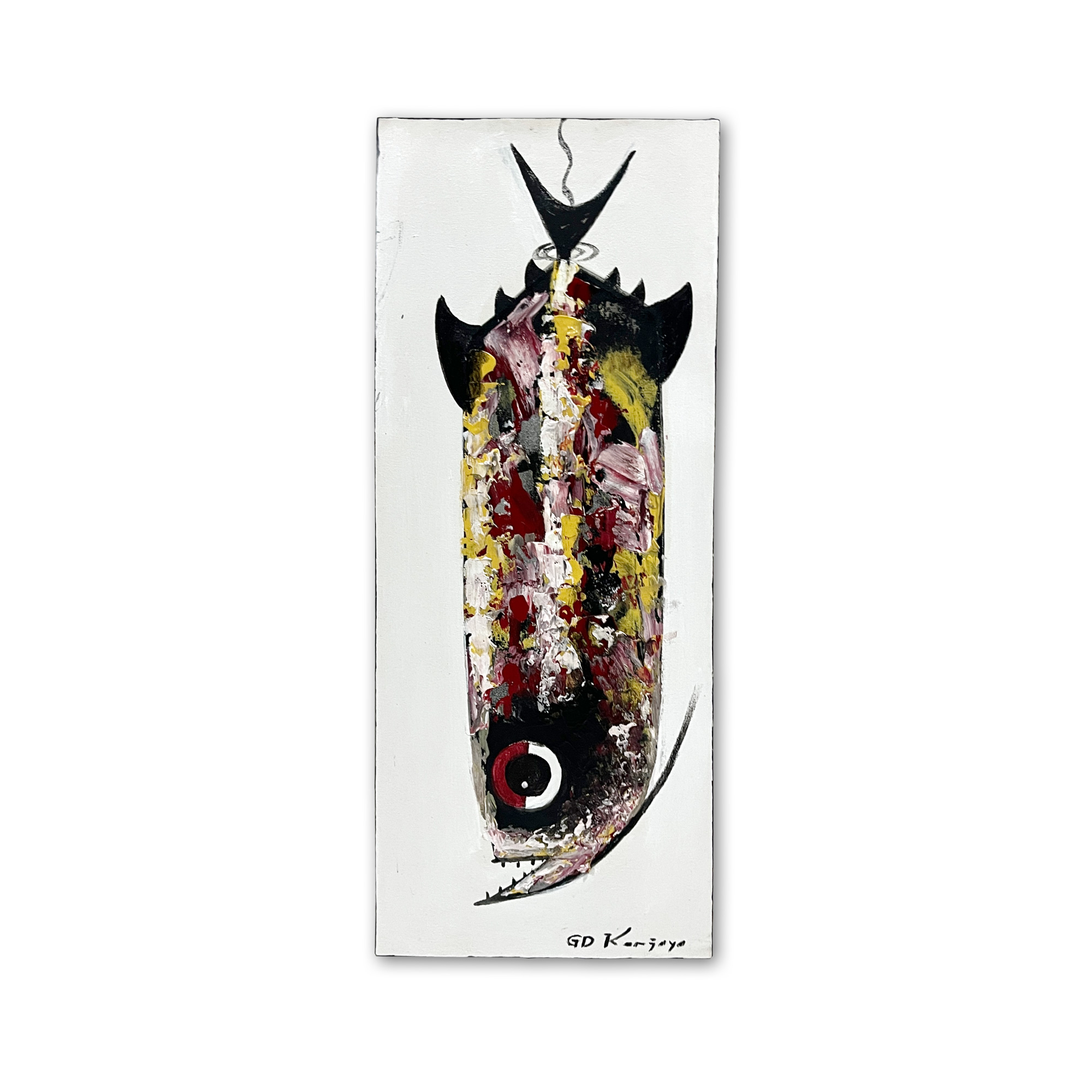 Gemälde 'Fisch', Acryl auf Leinwand, H 50 cm, B 20 cm von fischer's lagerhaus