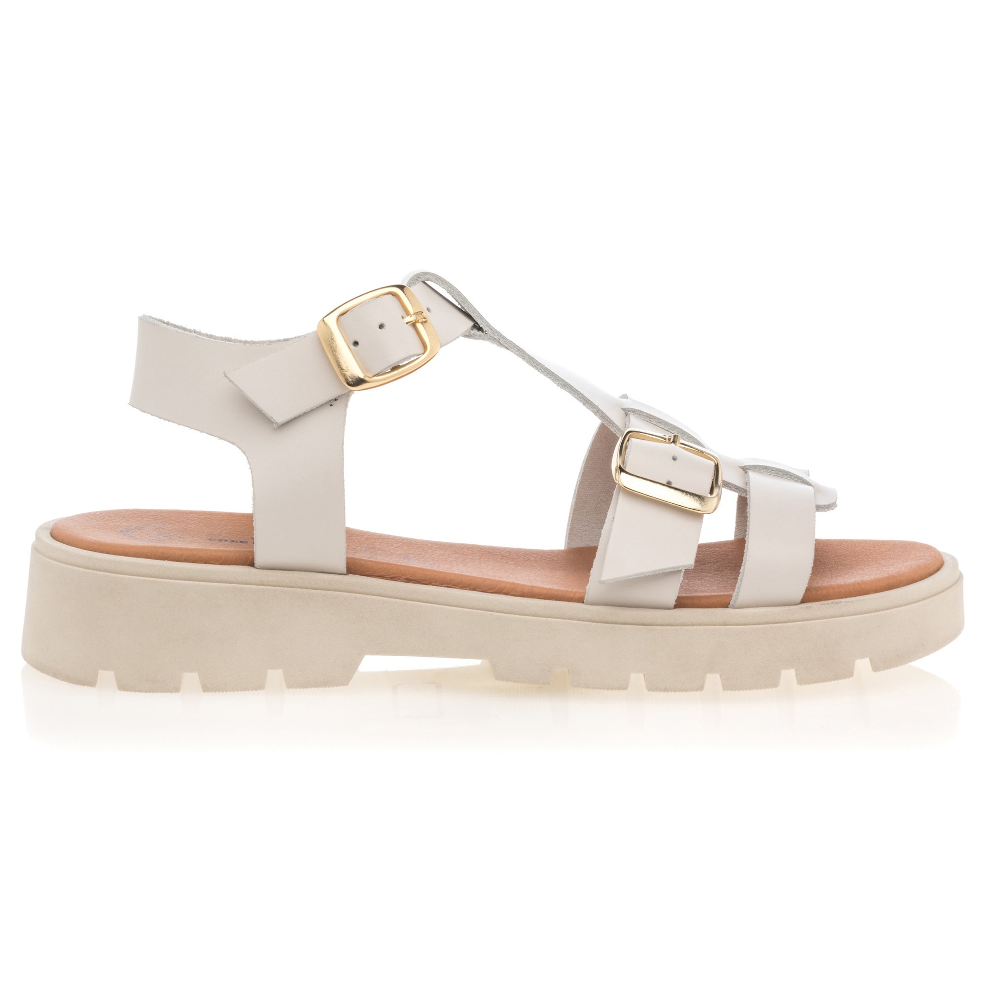 Sandales Femme en cuir beige