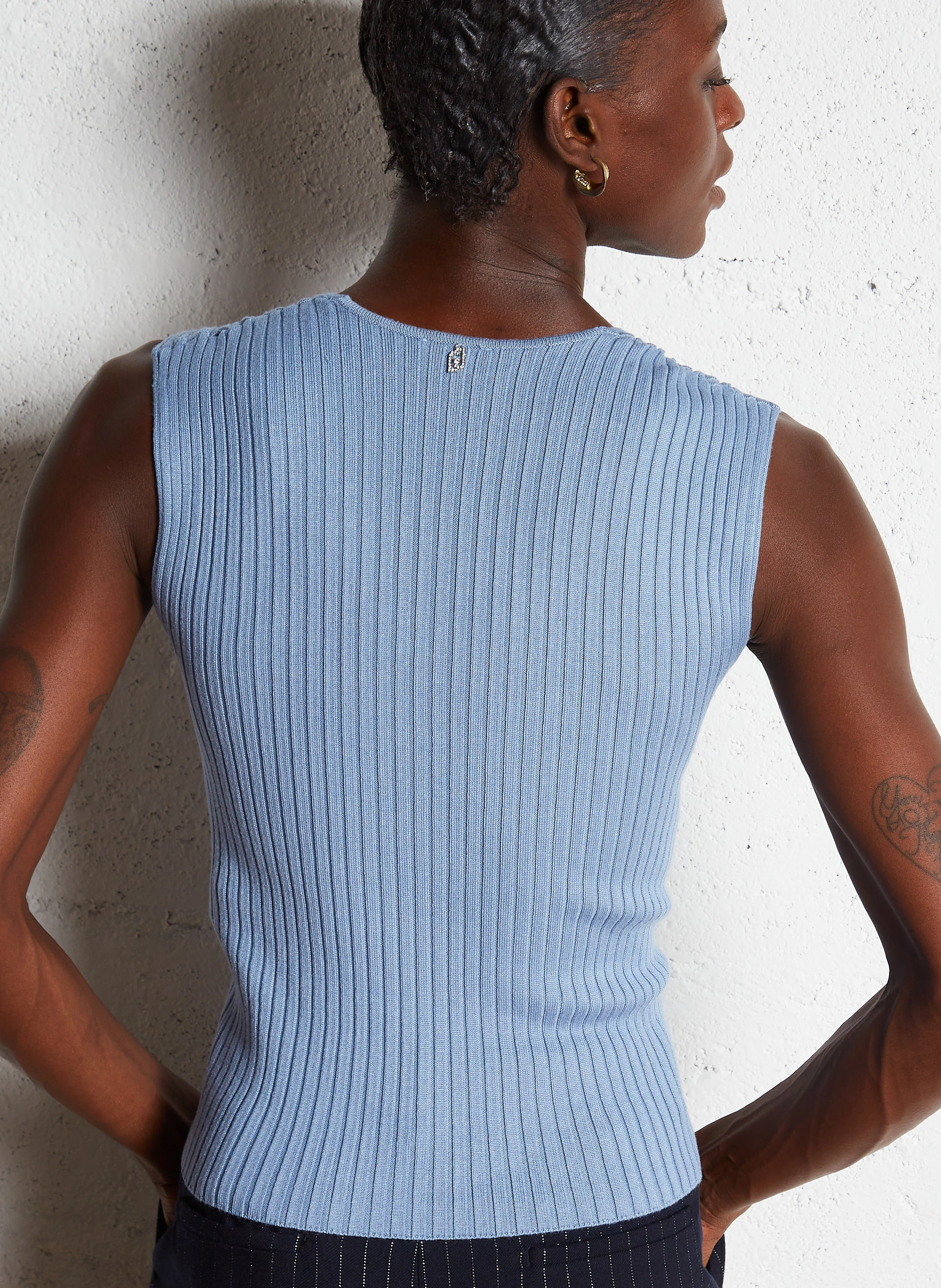 Top col V | Bleu