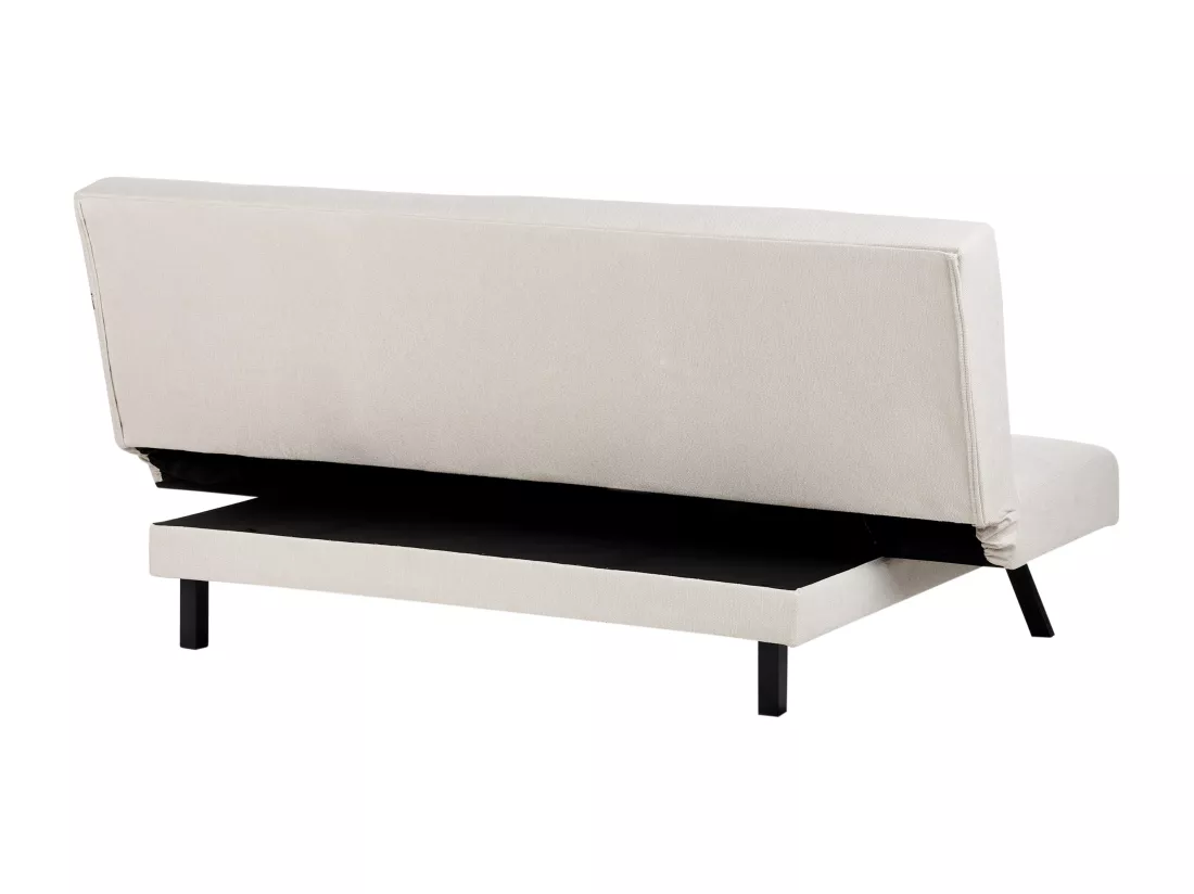 Canapé convertible 3 places en tissu blanc cassé LEEDS