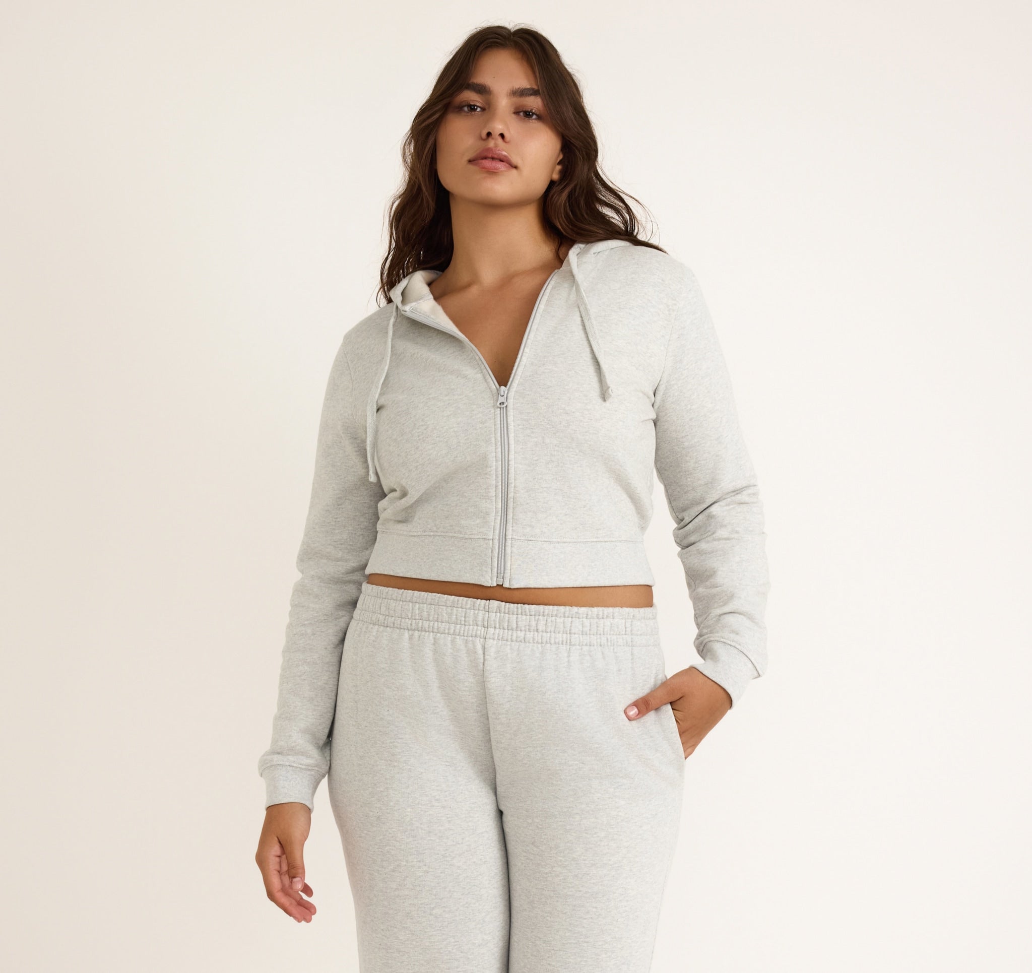 ORGANIC COTTON<br>Weekend Crop Zip Hoodie