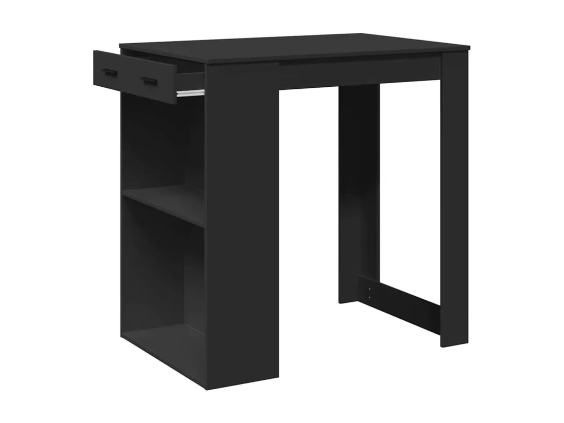 Table de bar noir 102x70x103,5 cm bois d'ingénierie