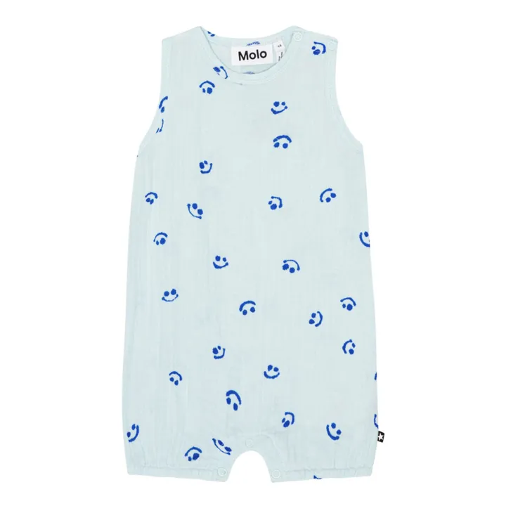 Molo Barboteuse Forever Smile Coton Bio | Bleu ciel