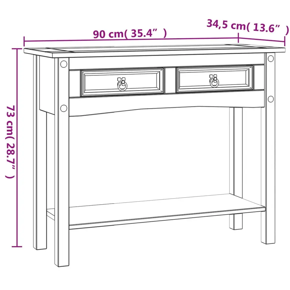 vidaXL - Console Tafel - Wit - Grenenhout
