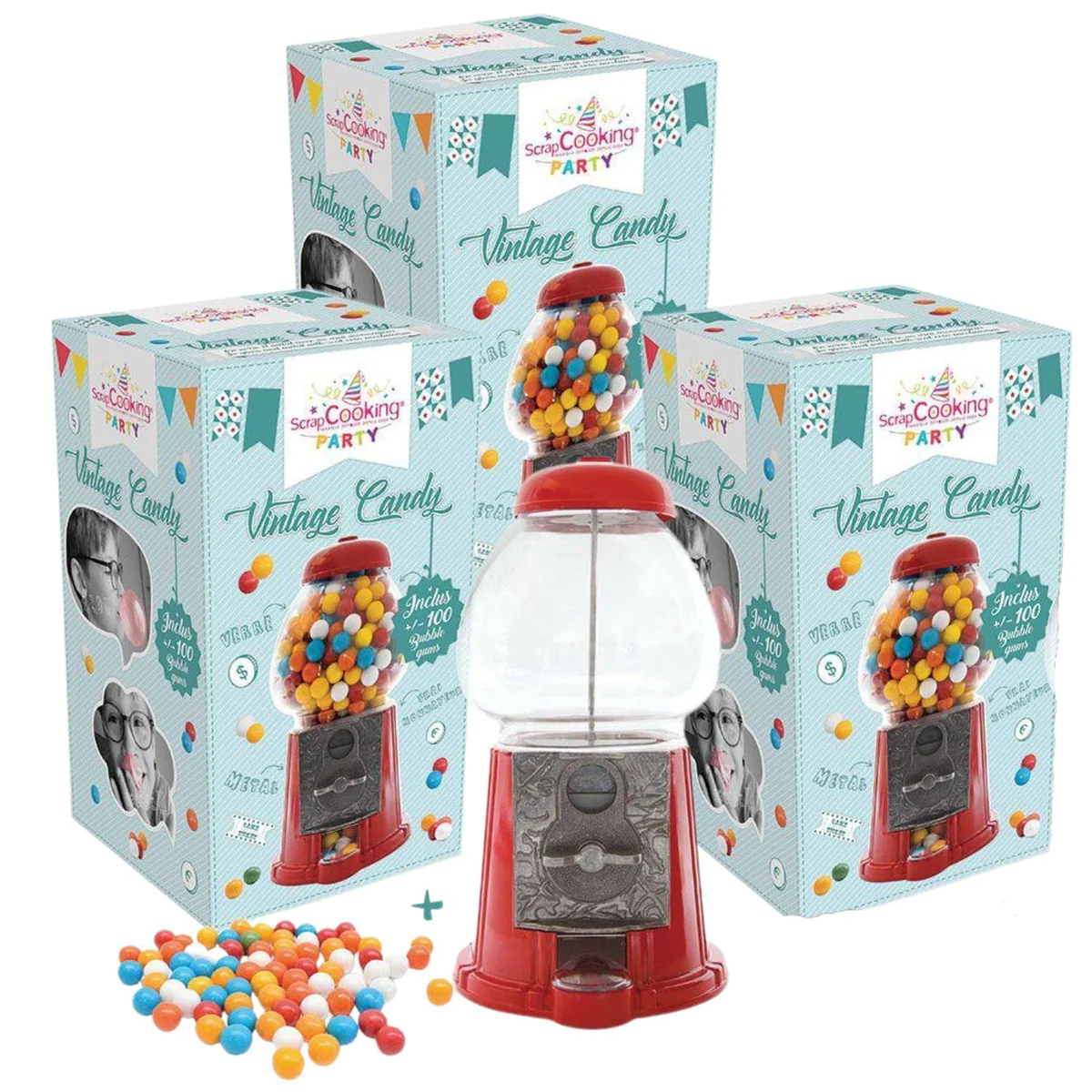 3 distributeurs de bonbons 