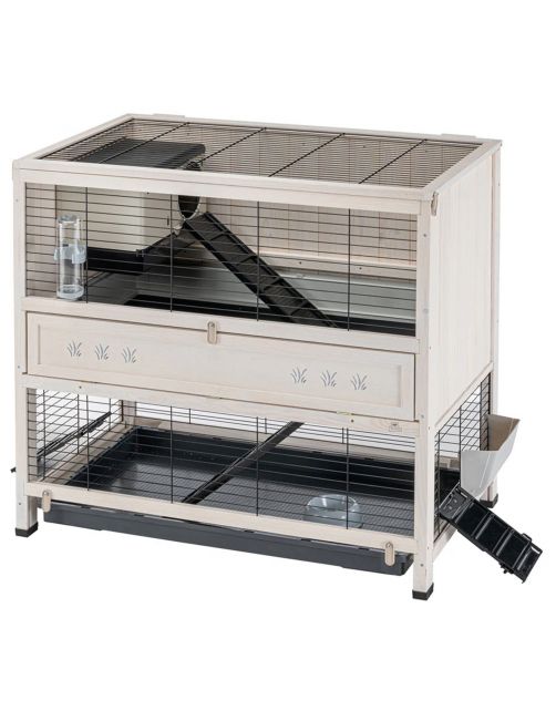 Ferplast Konijnenhok Cottage - Dierenverblijf - 108x59x102.5 cm White Wash