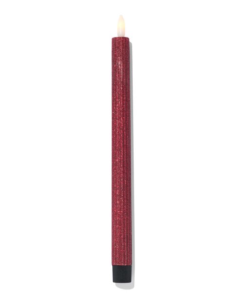 Bougie LED rouge scintillante
