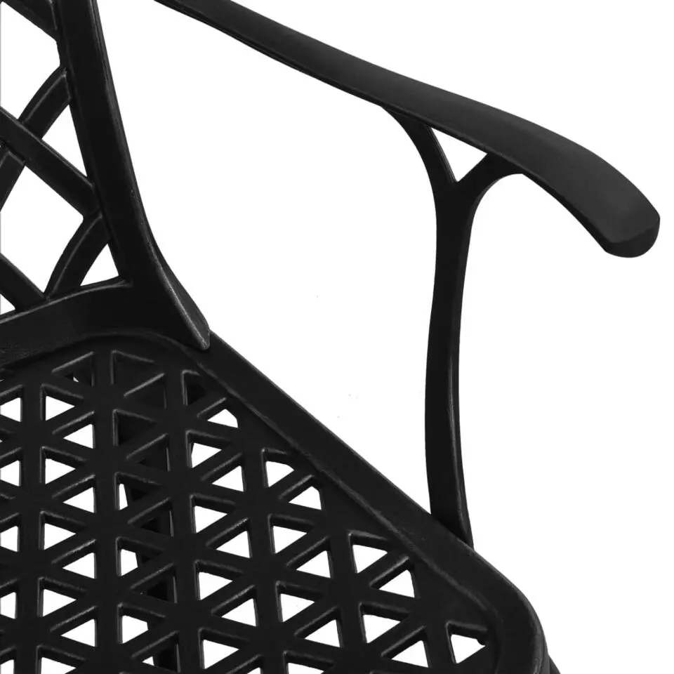 vidaXL - Bistroset - Zwart - Aluminium