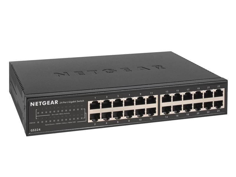 Netgear Switch GS324-200EUS 24 Port NETGEAR Unmanaged Gigabit-Ethernet-Switch mit 24 Ports (GS324)