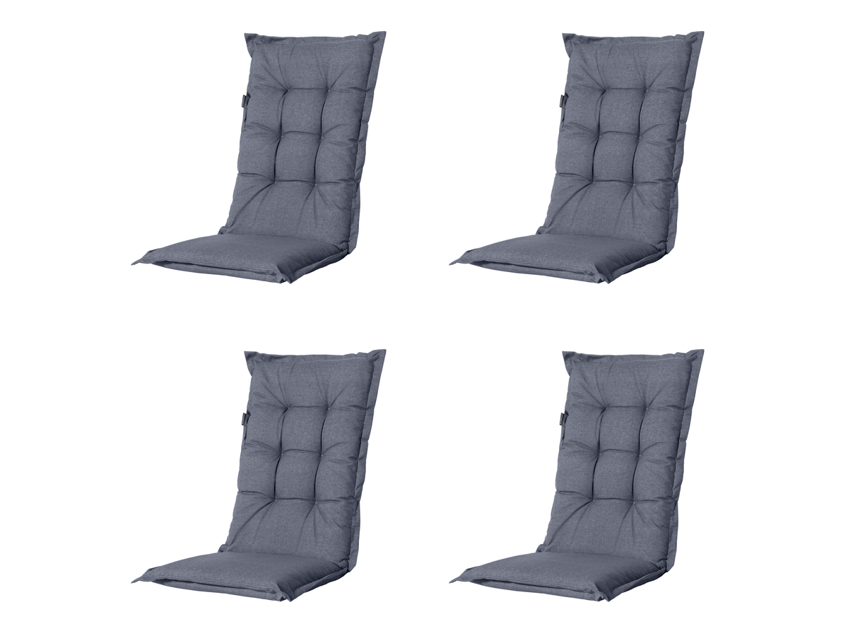 Madison Manchester Grey hoge rug tuinstoelkussen - Set van 4