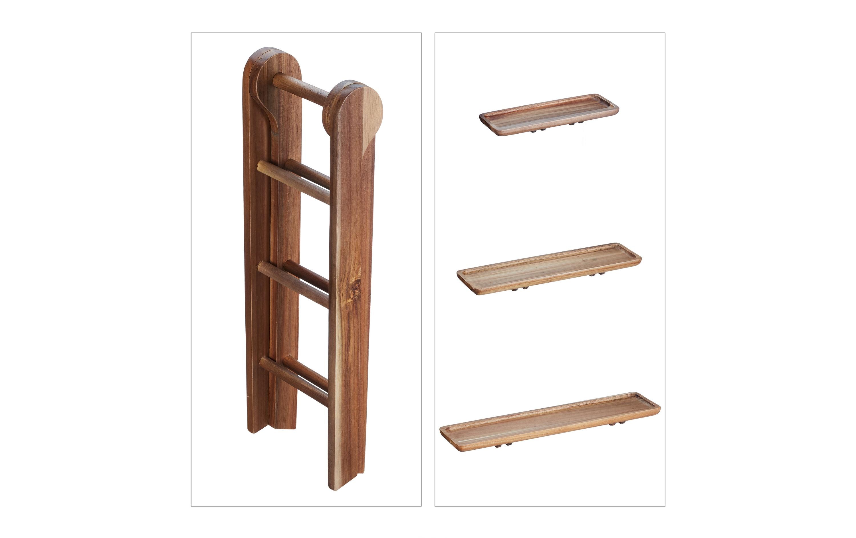 Etagere 3-stufig, BraunServierständer aus Akazienholz