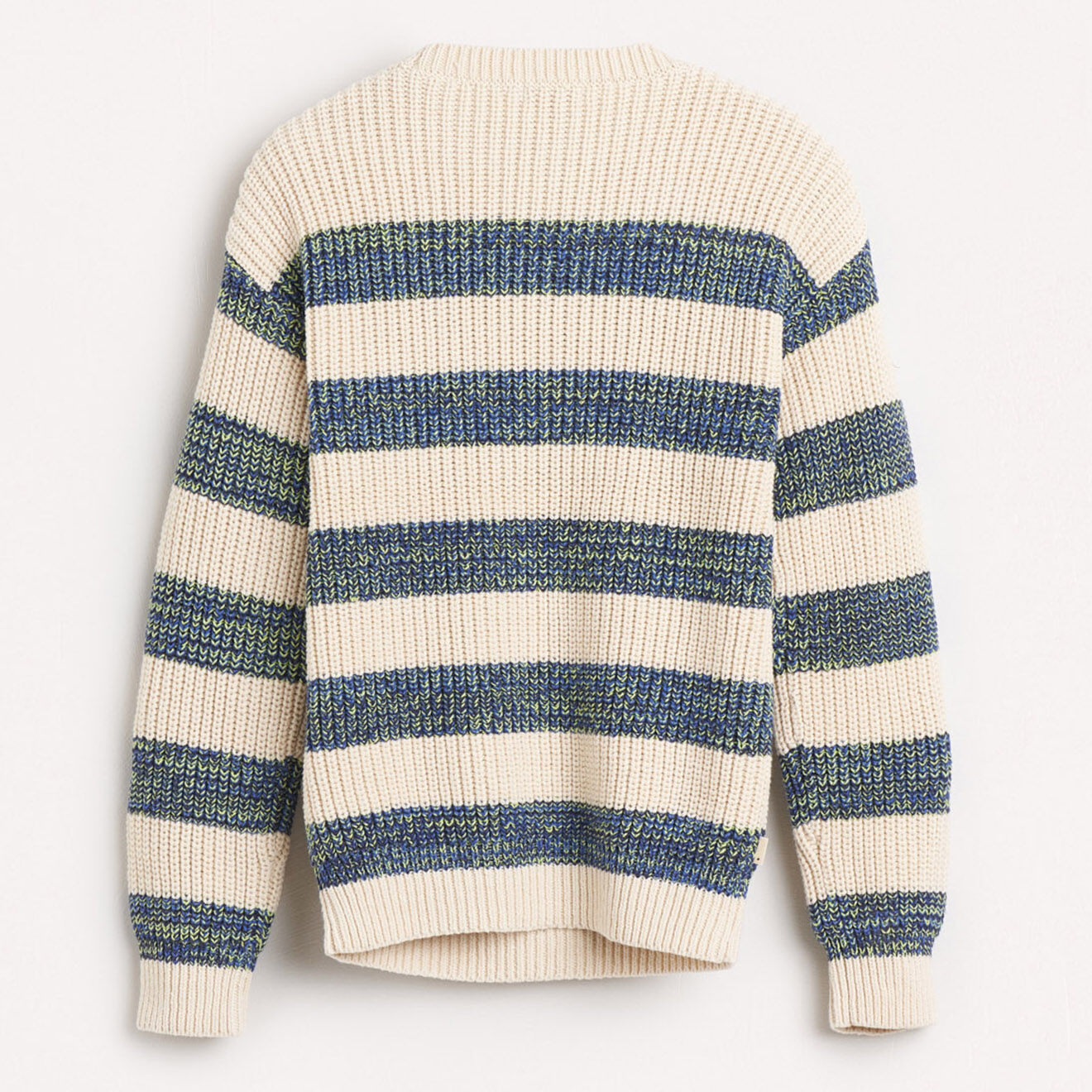 Bellerose Pull en Maille de coton mélangé Geldor rayé beige/gris