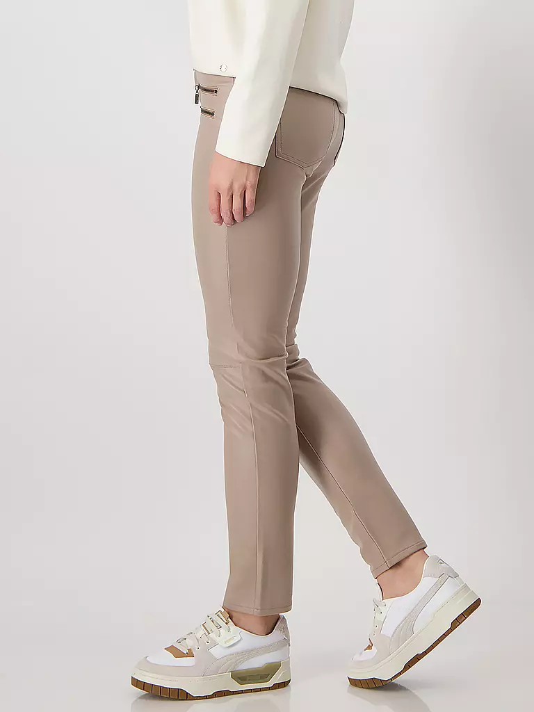MONARI Hose in Lederoptik  camel