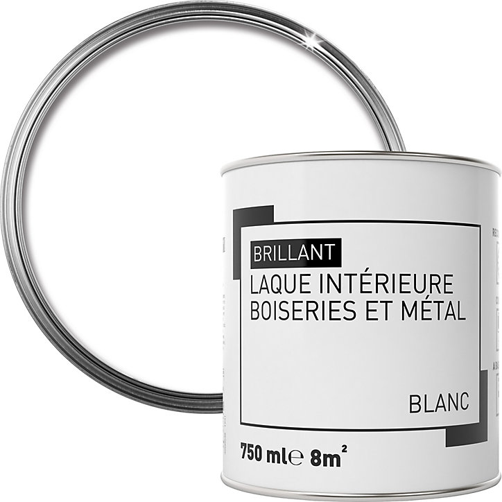 Laque intérieure bois et métal brillant blanc 750ml
