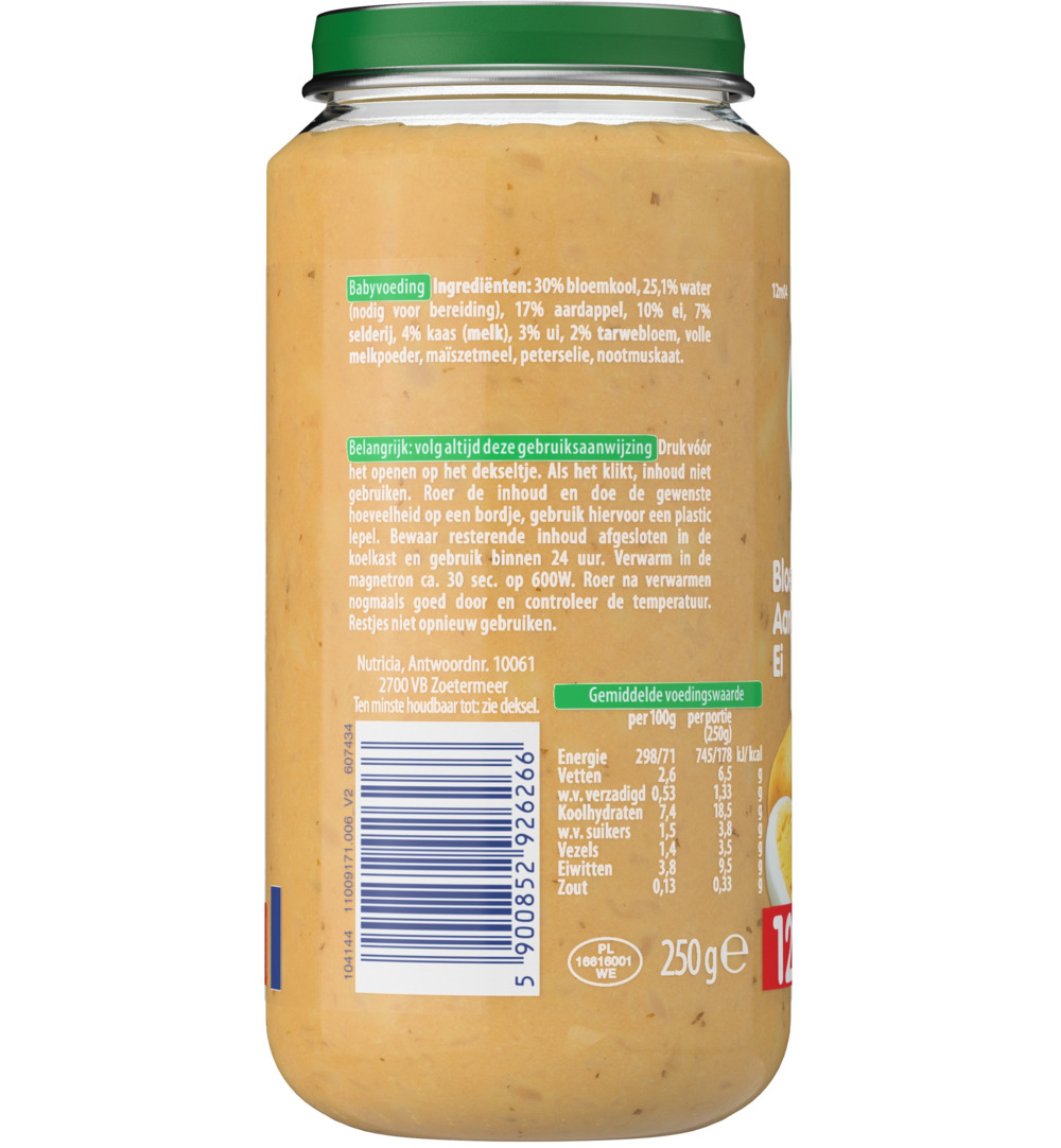 Olvarit Bloemkool aardappel ei 12M04 (250 gr)
