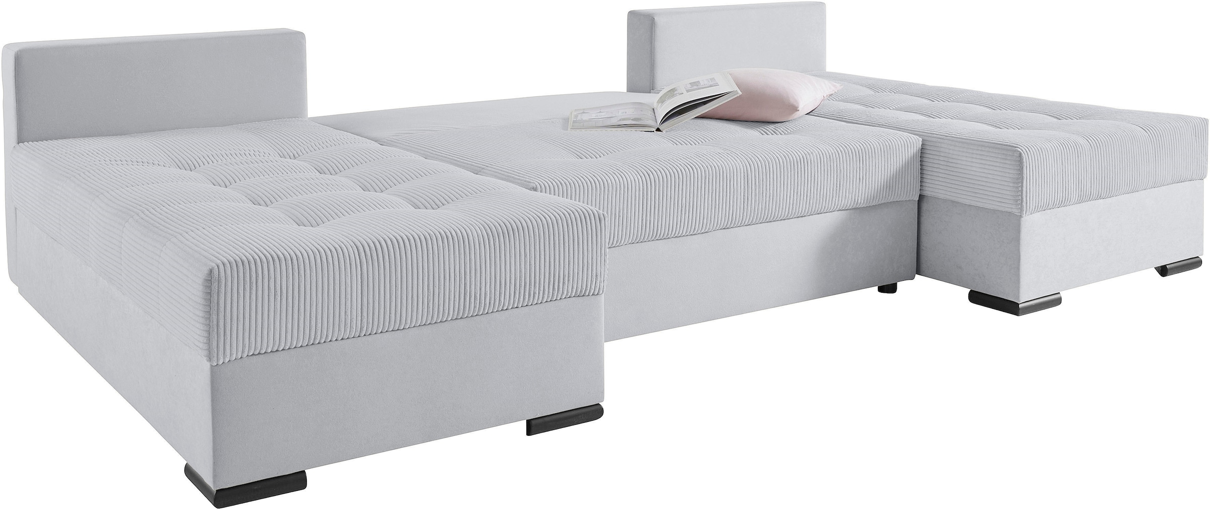 COLLECTION AB Wohnlandschaft »Josy U-Form, B: 269 cm« mit Bettfunktion & Bettkasten, Federkern