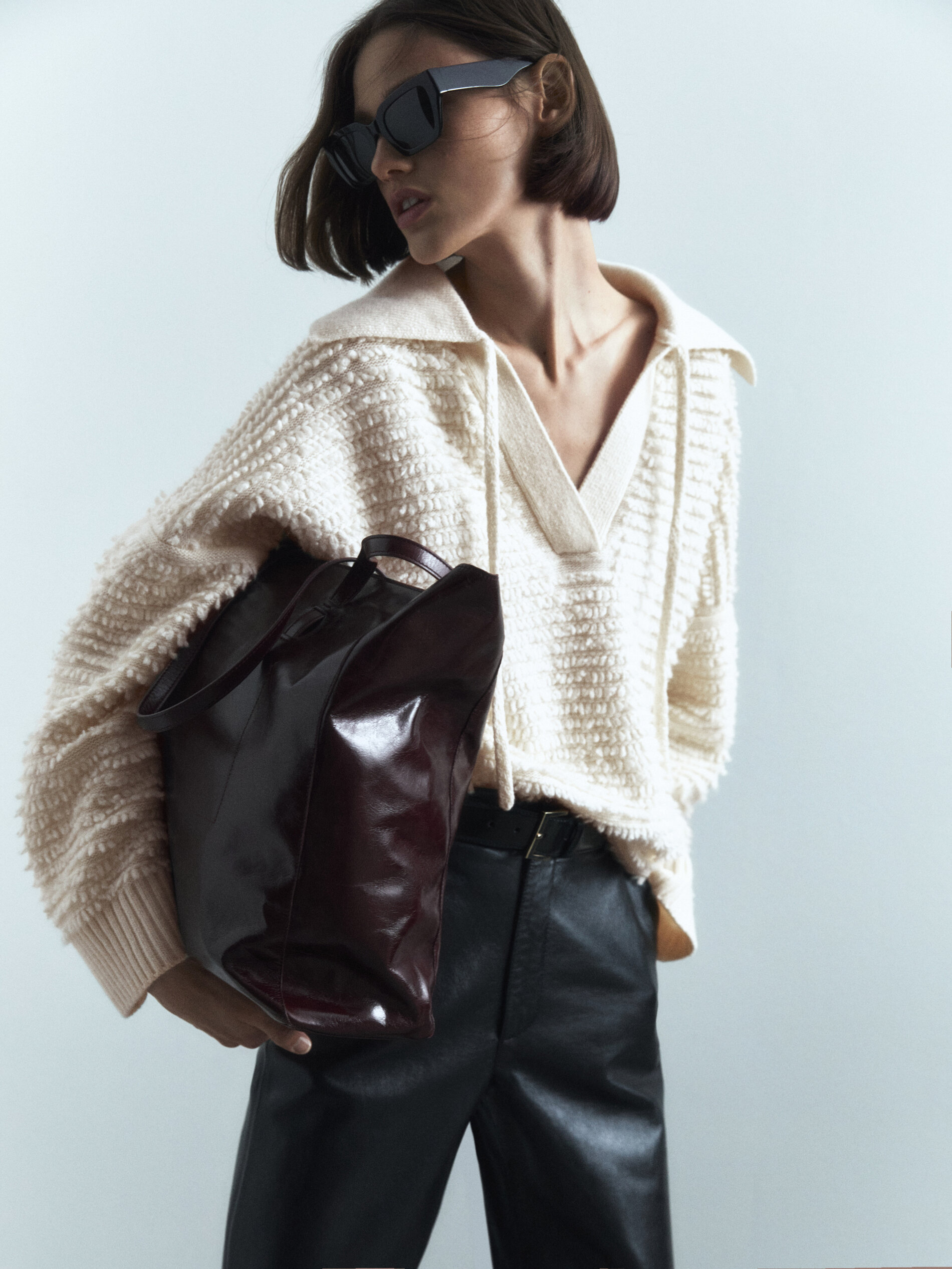 Jersey cuello polo ponto boucle - BEGE
