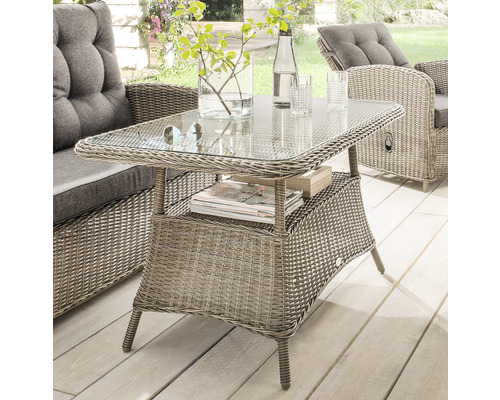 Eetkamer-/loungeset Destiny Merano II Polyrattan 4-zits 4-delig Grijs